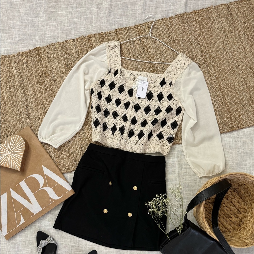 Blouse crochet blouse top long sleeve